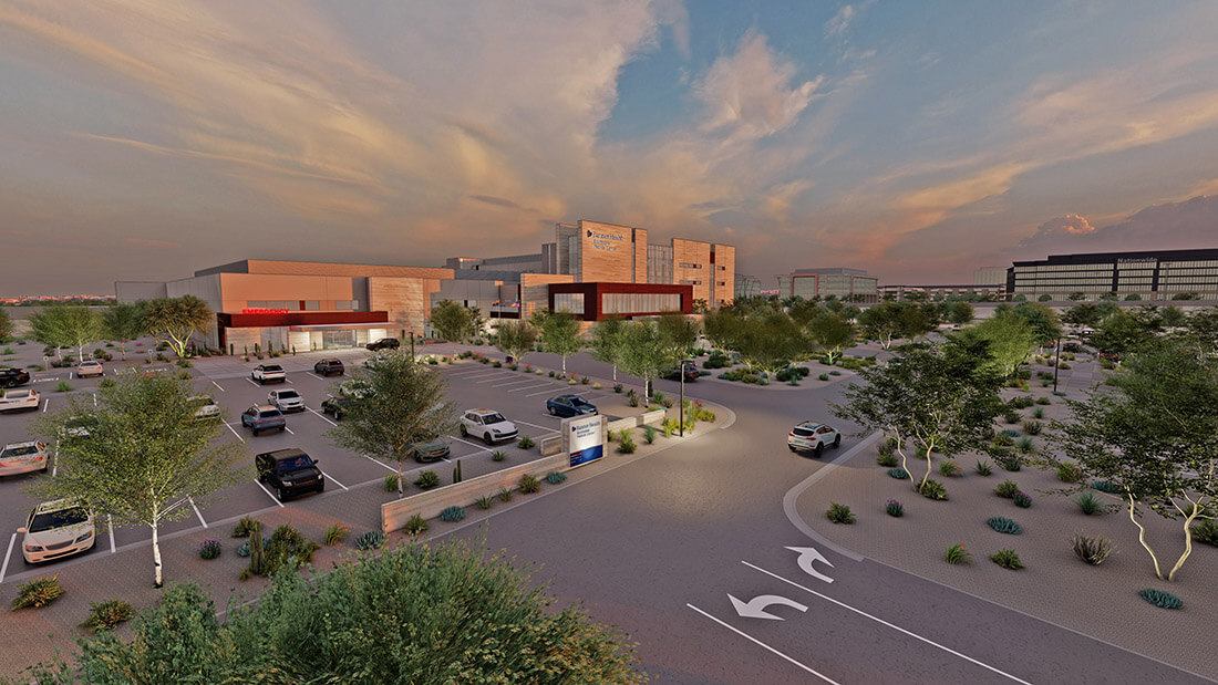 Artistic rendering of the project's east entry drive.
